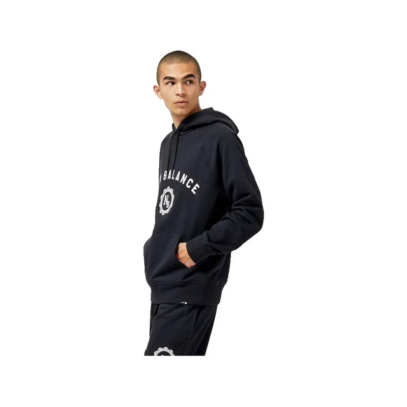 Φούτερ New Balance Sweat à capuche mt31901bk noir coton et polyester