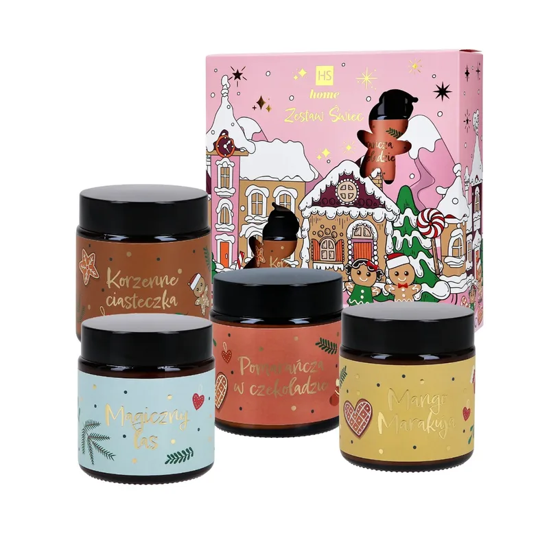 Gift Set Soy Candles Set Ροζ Christmas 4x100ml