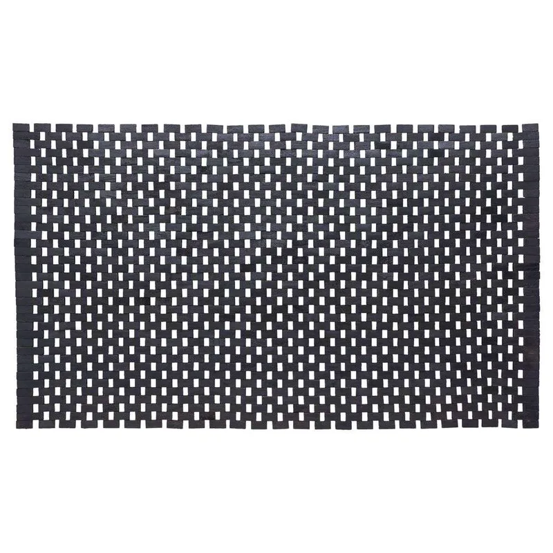 Ταπέτο Μπάνιου Teak(Ξύλινο) 52x90εκ. Woodblock Black Sealskin 800125 (Υλικό: Ξύλο, Χρώμα: Μαύρο) - sealskin - sl-800125