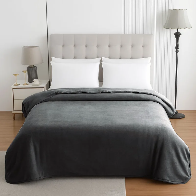 Κουβέρτα Βελουτέ Μονή 160x220εκ.-550gr Grey Le Blanc 7012378-6 (Ύφασμα: Βελούδο, Χρώμα: Γκρι, Μέγεθος: Μονά) - KOMVOS HOME - 7012378-6