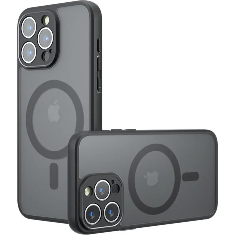 Θήκη iPhone 14 Pro Max Techsuit PureFrost Σκληρή Ημιδιάφανη με MagSafe - Frosted Black (5949419321342)