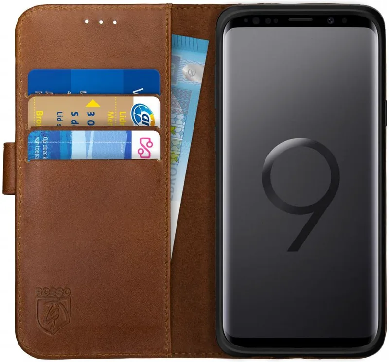 Κόκκινο Deluxe Δερμάτινη Θήκη Πορτοφόλι Samsung Galaxy S9 - Brown (8719246134074)