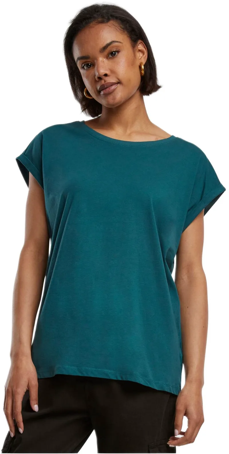 Ladies Extended Shoulder Tee Urban Classics TB771-01149 jasper