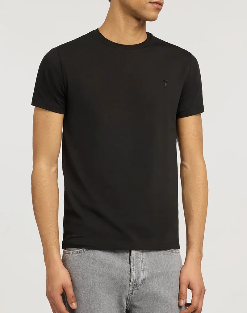 TRUSSARDI SLIM FIT T-SHIRT - ESSENTIAL LEVRIERO - STRETCH JERSEY MTS01J01-033 Black