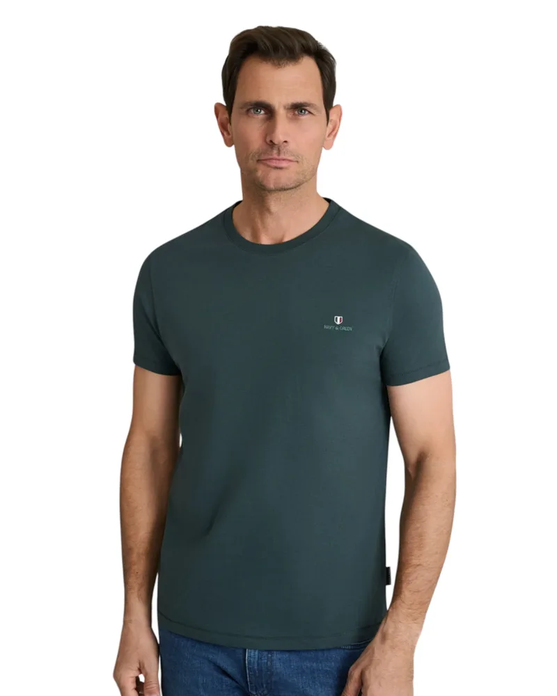 Navy & Green Ανδρικό T-Shirt 24MO.001/P.3 DEEP ATLANTIC Πράσινο