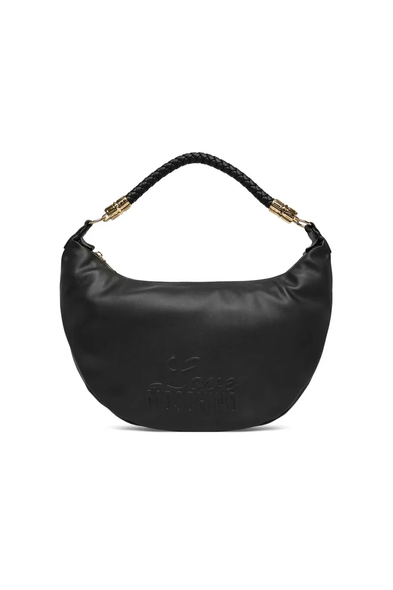 Love Moschino γυναικεία τσάντα hobo με ανάγλυφο λογότυπο - JC4222PP0OKA0 Μαύρο