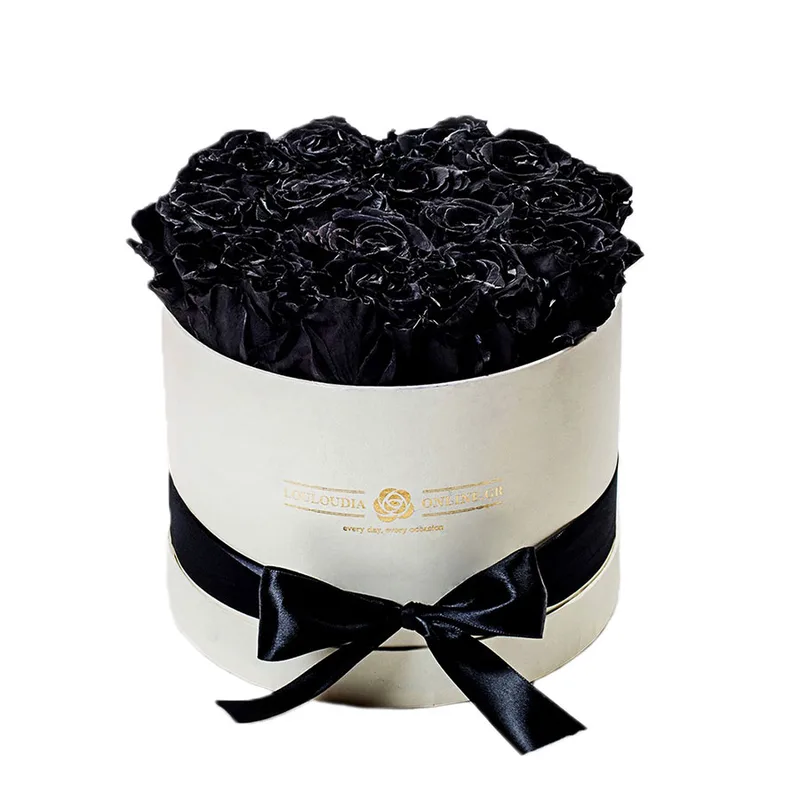 Forever Roses Μαύρο Deluxe 19x20cm 14 τριαντάφυλλα