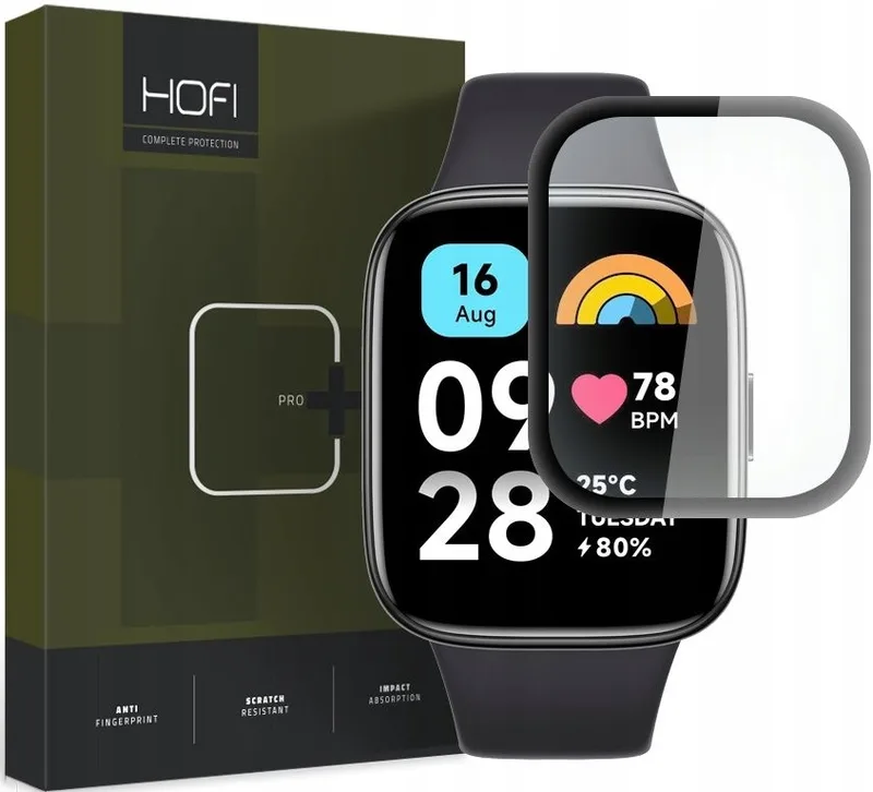 Hofi Premium Pro+ Hybrid Tempered Glass - Xiaomi Redmi Watch 3 Active - Black (9319456604825)