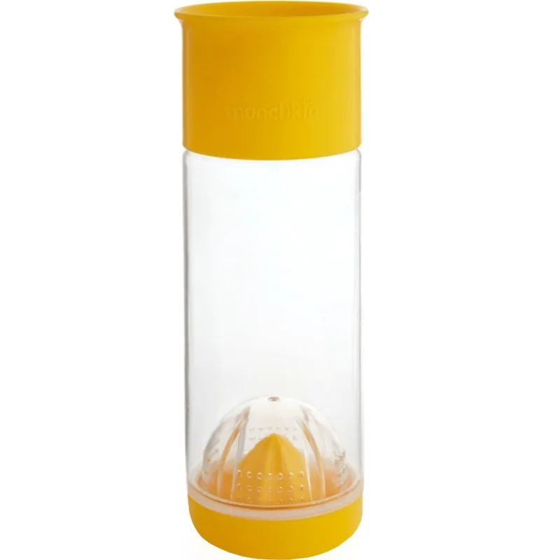 Munchkin Miracle 360° Fruit Infuser Ποτήρι με Θήκη - Στίφτη Φρούτων για να Δώσετε Γεύση στο Ρόφημα σας 12m+, 414ml - Κίτρινο
