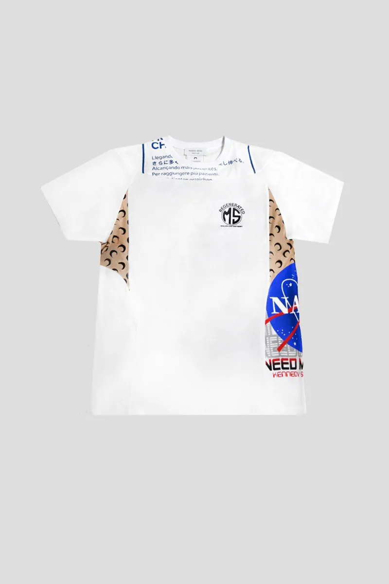MARINE SERRE Ανδρικό Λευκό Regenerated Graphic T-shirt