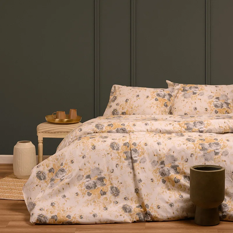 Παπλωματοθήκη Φανελένια Μονή 165X245 Melinen Winter Peonia Grey (165x245)