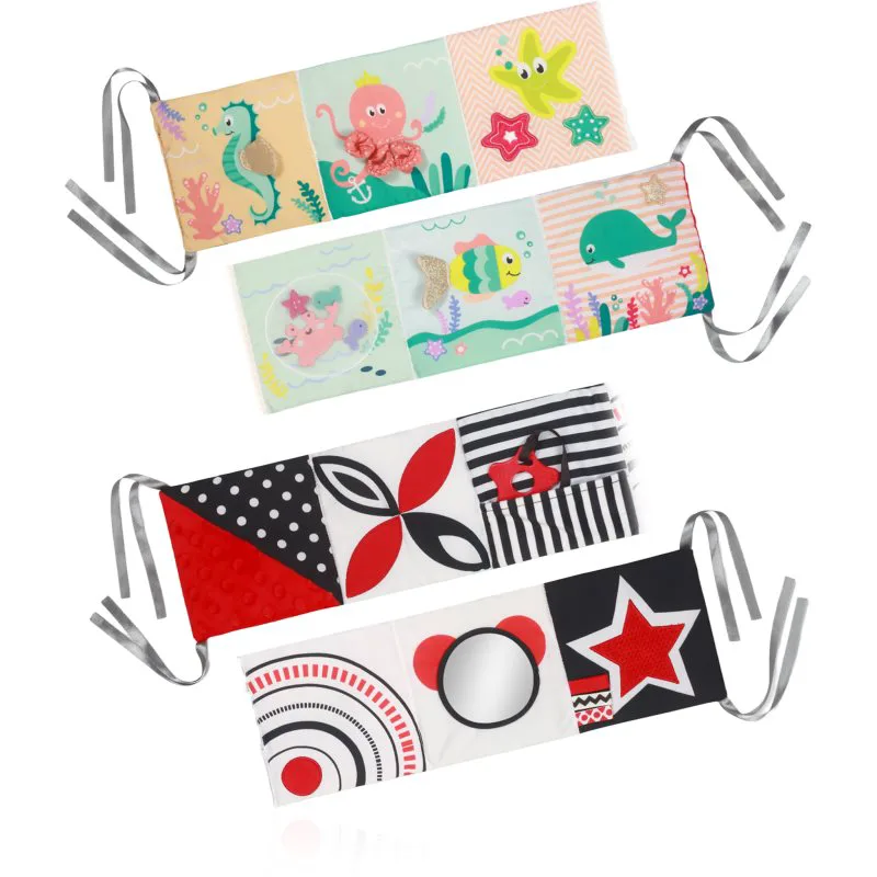 BabyOno Reversible Sensory Cloth Book 0m+ εκπαιδευτικό βιβλίο δραστηριοτήτων με έντονα χρώματα Under the Sea 1 τμχ