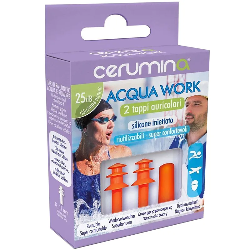 Cerumina Acqua Work Ωτοασπίδες Νερού & Μείωση Θορύβου 2 Τεμάχια