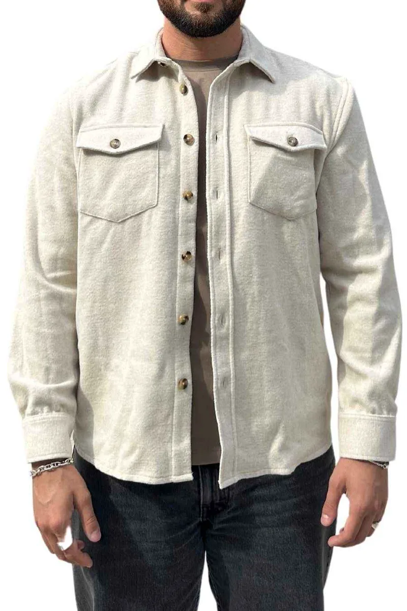 SEINSE Overshirt ανδρικό - Off White-CI905SS-BEIGE