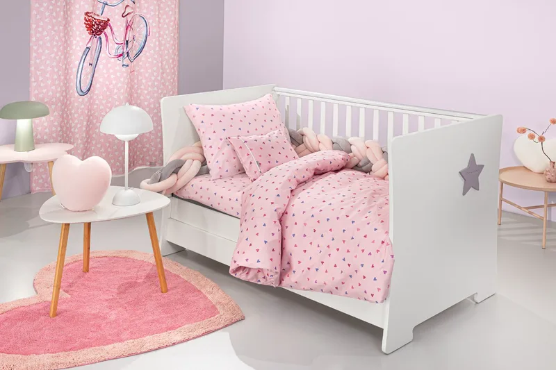 Σετ Σεντόνια Κούνιας Guy Laroche Bebe Amore Ροζ 115x170