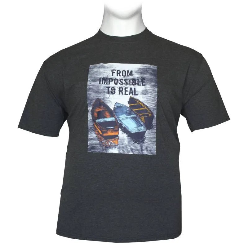 King size μακό pennie T-shirt "Impossible" της Polo Pepe - Anthracite