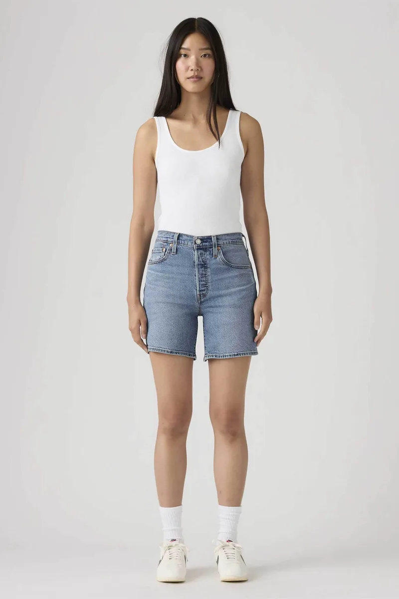 Levi's® γυναικείο denim σορτς ψηλόμεσο πεντάτσεπο "501® Original" - A92960006 Denim Blue