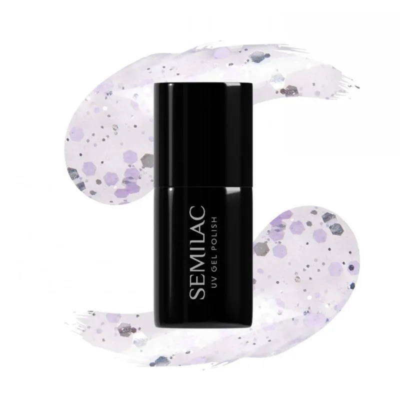 Semilac UV Gel Polish - 925 Silver & Violet Drops (7ml)