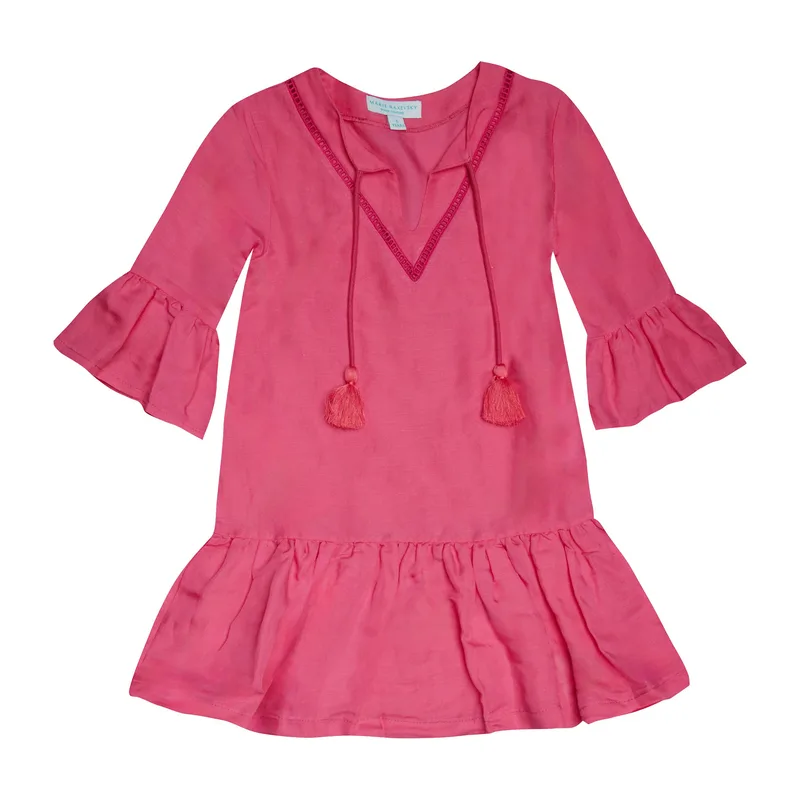 GIRL'S KAFTAN DRESS FUCHSIA
