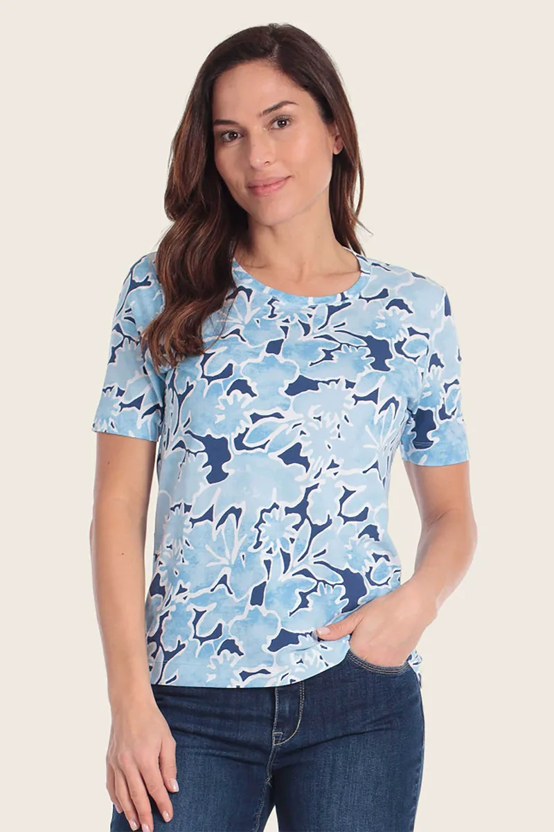 Gerry Weber γυναικείο T-shirt με all-over floral print - N61765637046 Μπλε