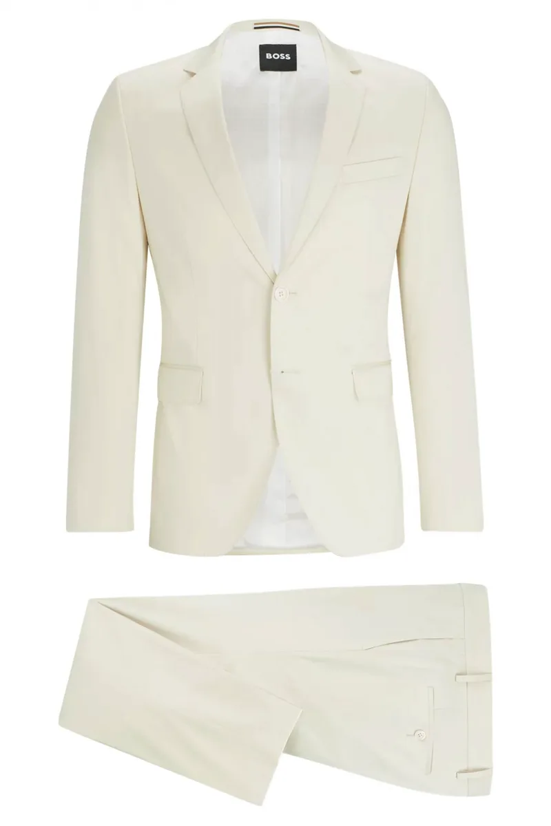 BOSS ΚΟΣΤΟΥΜΙ EXTRA SLIM FIT STRETCH H-REYMOND-2PCS-224 ΕΚΡΟΥ
