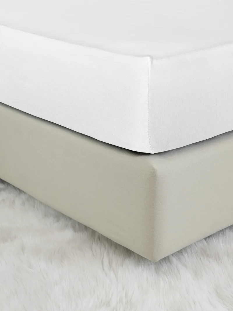 Σεντόνι King Size Jersey με Λάστιχο Nima Tender White 180x200+40