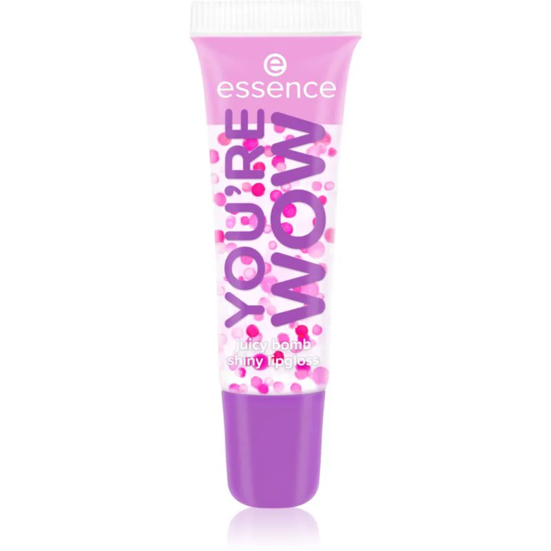essence Say It With Juicy You're Wow αστραφτερό λιπ γκλος απόχρωση 04 Strawberry Splash 10 ml