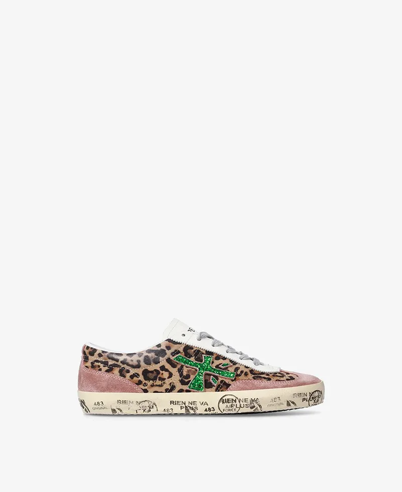 Premiata Γυναικεία Sneakers Με Λεοπάρ Σχέδιο Και Glitter Λεπτομέρειες