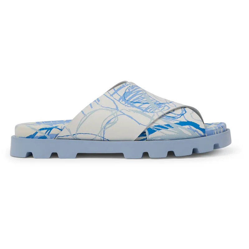 CAMPER Brutus Sandal - Πέδιλα Για Ανδρικα - Λευκό,Μπλε, Μέγεθος 45, Smooth leather