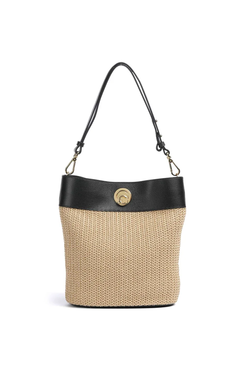 Coccinelle γυναικεία δερμάτινη τσάντα bucket "Nikla" - E1UA0-230101 Nude