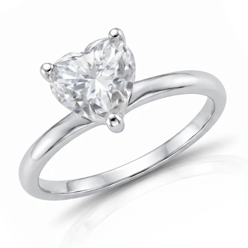 Δαχτυλίδι Καρδιά με Moissanite Diamond από Ασήμι DX2805