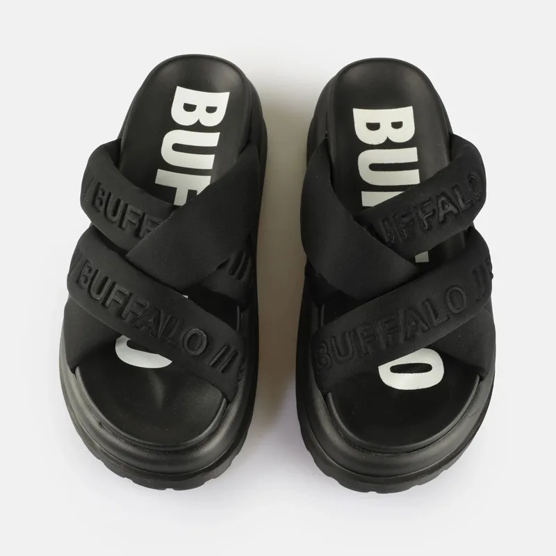 Γυναικεία Flatforms Buffalo Palma Cross BN16022771 Μαύρα