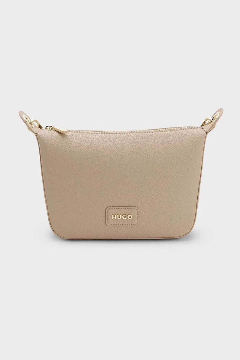 Hugo Boss γυναικεία τσάντα crossbody με μεταλλικό λογότυπο "Orin" - 50557861 Μπεζ