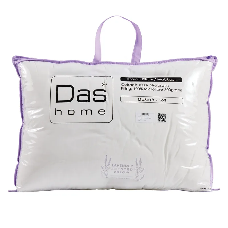 Μαξιλάρι Ύπνου Αρωματικό Lavender 50x70εκ. Polyester Μαλακής Σκληρότητας 1427 Λευκό Das Home (Ύφασμα: Polyester, Χρώμα: Λευκό) - Das Home - 421950701427