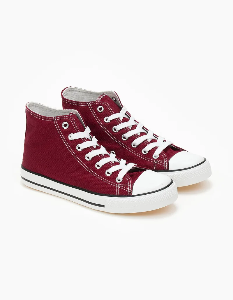 Basic ψηλά sneakers πάνινα - Μπορντώ