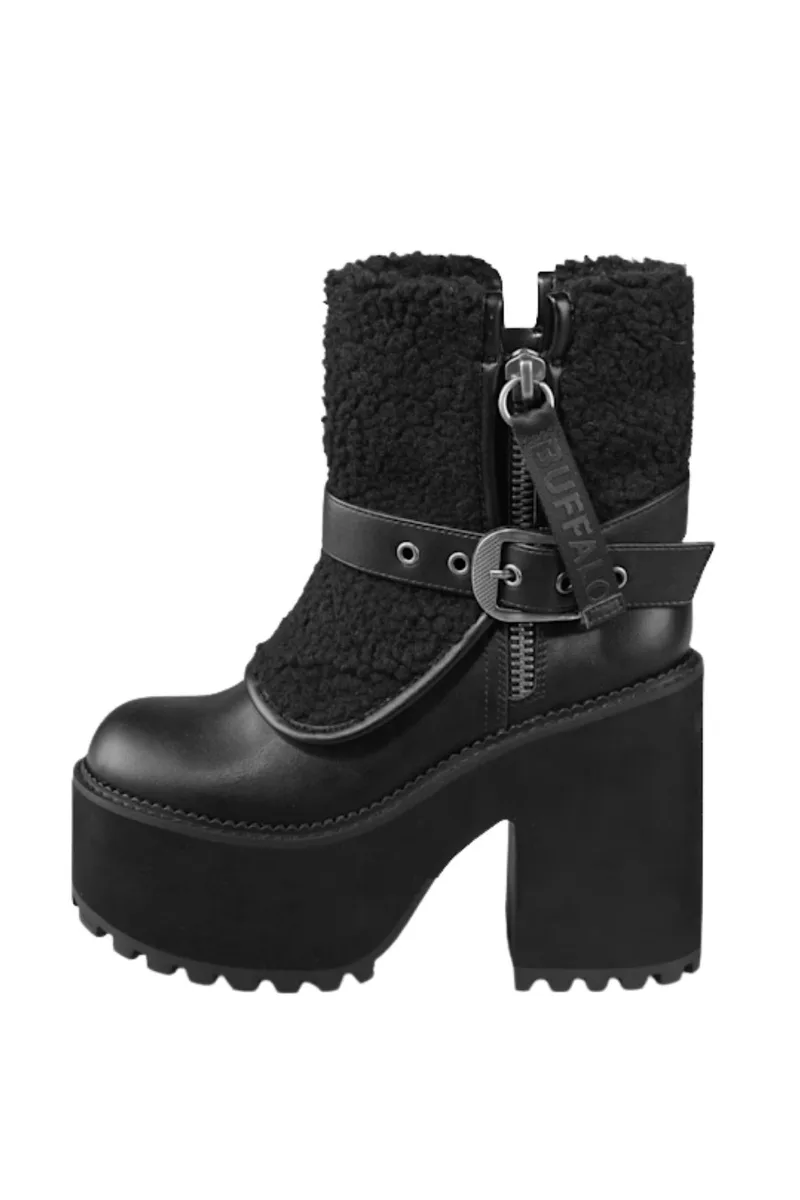 BUFFALO Μπότες-Μποτάκια KILLAH FOLD BOOT WARM - ΜΑΥΡΟ-1220081-BLACK