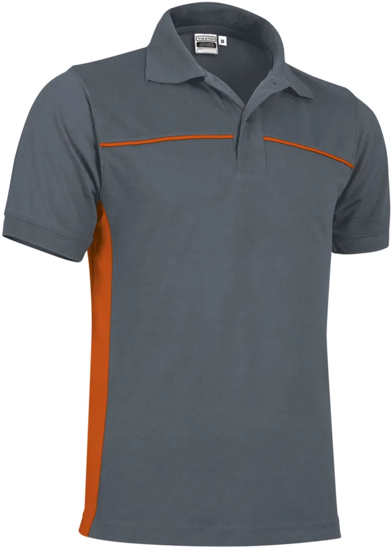 Κοντομάνικο Polo Shirt THUNDER Valento POVATHUGN Cement Grey-Party Πορτοκαλί