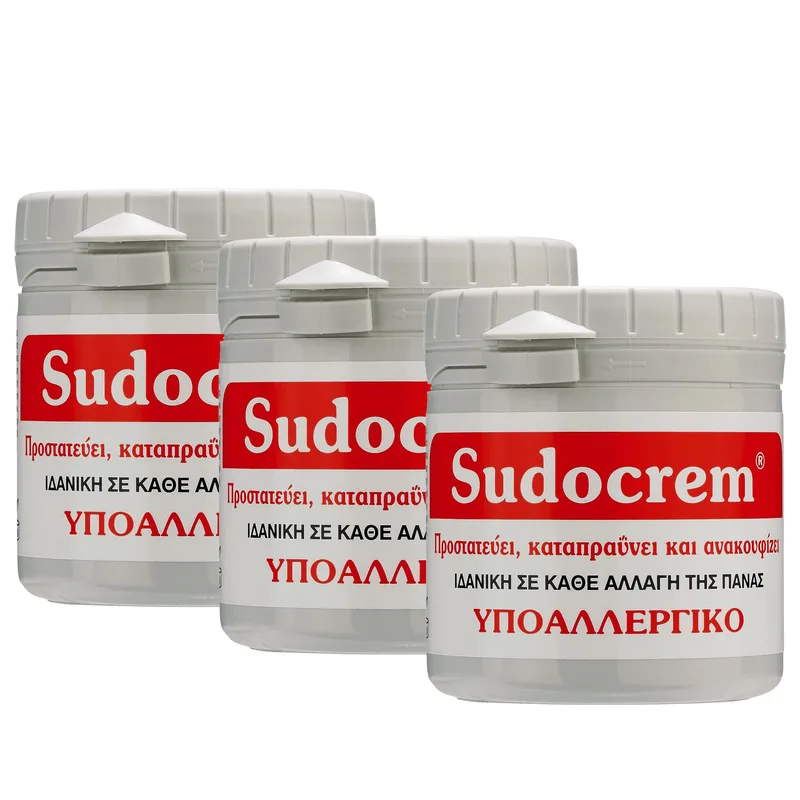 Σετ Sudocrem Ήπια Αντισηπτική & Καταπραϋντική Κρέμα Ιδανική για Αλλαγή Πάνας 3x125g