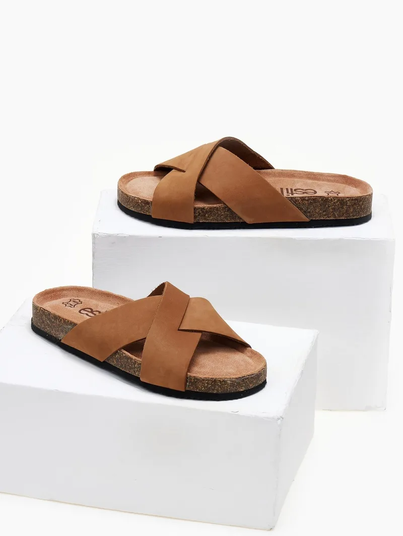 Estil Suede Sandals Anatomic Footbed - 22 (καστόρι) - Tan