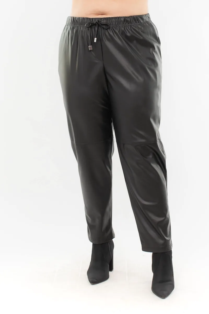 ΠΑΝΤΕΛΟΝΙ PLUS SIZE ECO LEATHER ΜΕ ΛΑΣΤΙΧΟ ΜΑΥΡΟ