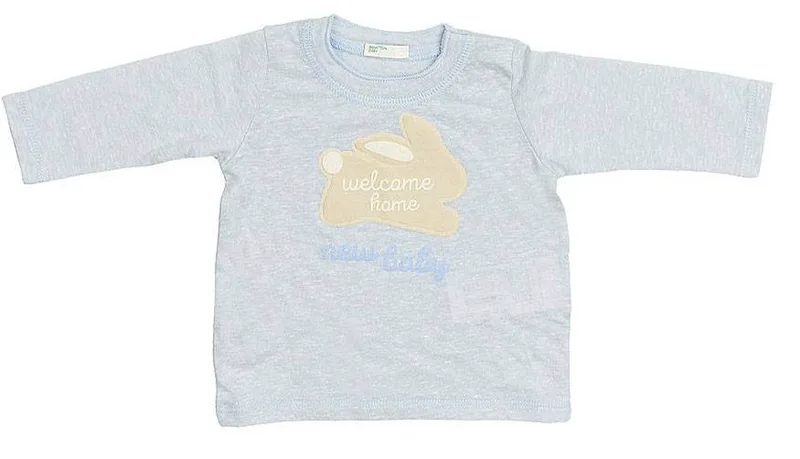 ΜΑΚΡΥΜΑΝΙΚΗ ΜΠΛΟΥΖΑ BENETTON HOME ΓΚΡΙ (62 CM)-(3-6 ΜΗΝΩΝ)