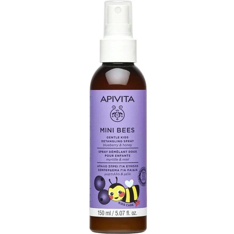Apivita Mini Bees Detangling Spray 2 Years+ Παιδικό Spray Μαλλιών για Εύκολο Ξεμπέρδεμα με Μύρτιλλο & Μέλι 150ml
