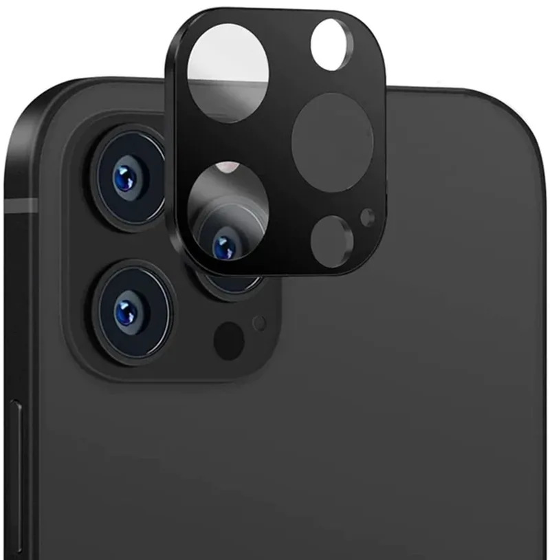 Techsuit Full Camera Tempered Glass - Αντιχαρακτικό Γυαλί Προστασίας για Φακό Κάμερας - Apple iPhone 12 Pro - Black (5949419071377)
