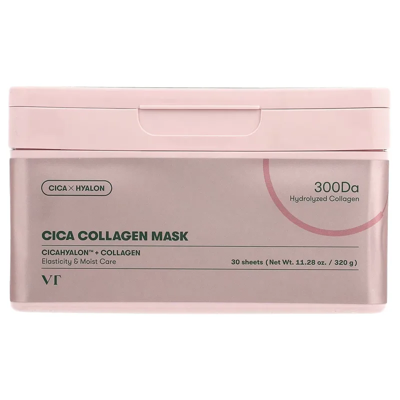 VT Cosmetics Cica Collagen Mask Μάσκες Προσώπου με Κολλαγόνο Καταπράυνσης & Σύσφιξης στην Ξηρή, Κουρασμένη Επιδερμίδα 30 Τεμάχια