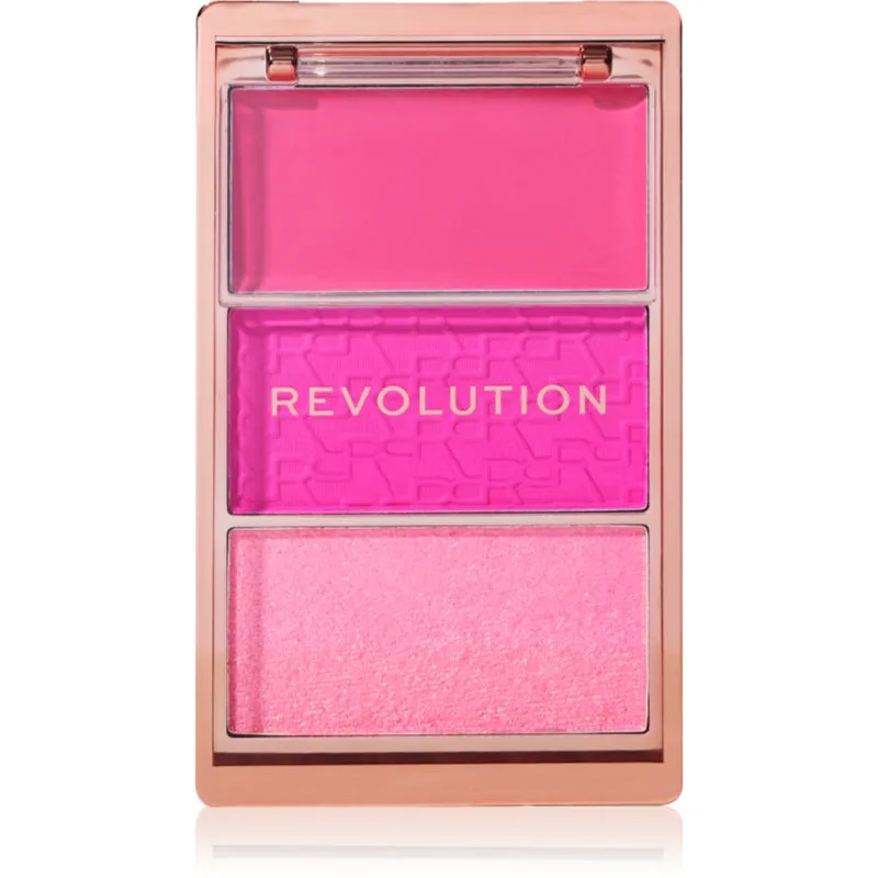 Revolution Blush Icon Palette παλέτα με ρουζ απόχρωση Hot Ροζ Flag 9.8 γρ