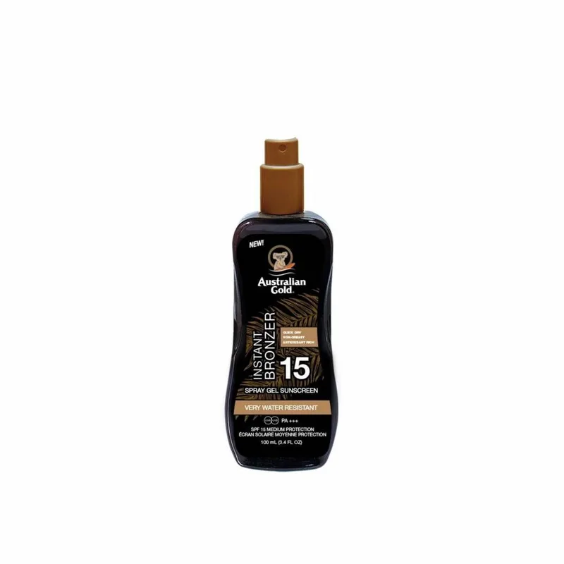 Australian Χρυσό Instant Bronzer Spray Gel Sunscreen SPF15 (100ml)