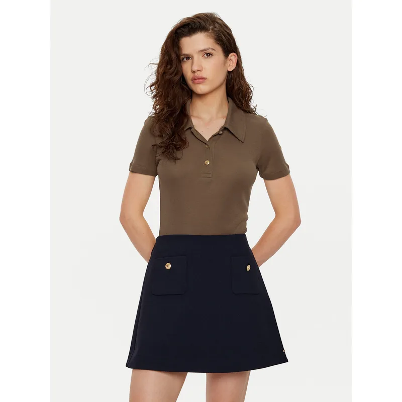 Tommy Hilfiger Polo WW0WW44446 Καφέ Slim Fit