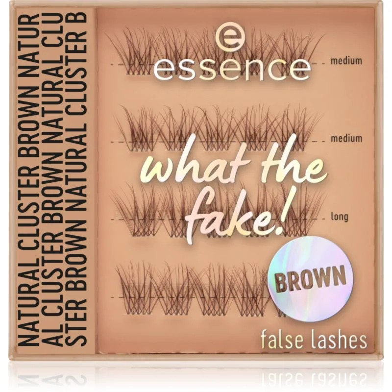 essence WHAT THE FAKE! τεχνητές βλεφαρίδες 05 Natural Cluster Brown 1 ζευγάρι