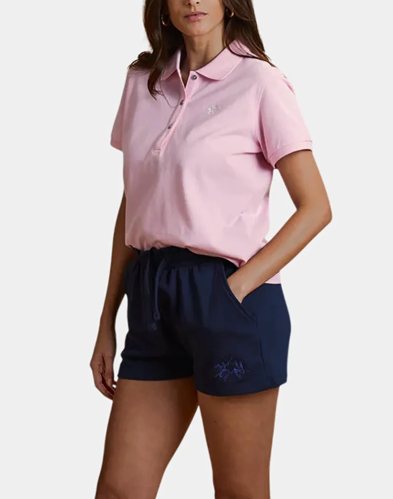 LA MARTINA ΜΠΛΟΥΖΑ ΠΟΛΟ ΚΜ WOMAN POLO S/S 30/1 COTTON PIQ 3LMWCP006-05221 Ροζ