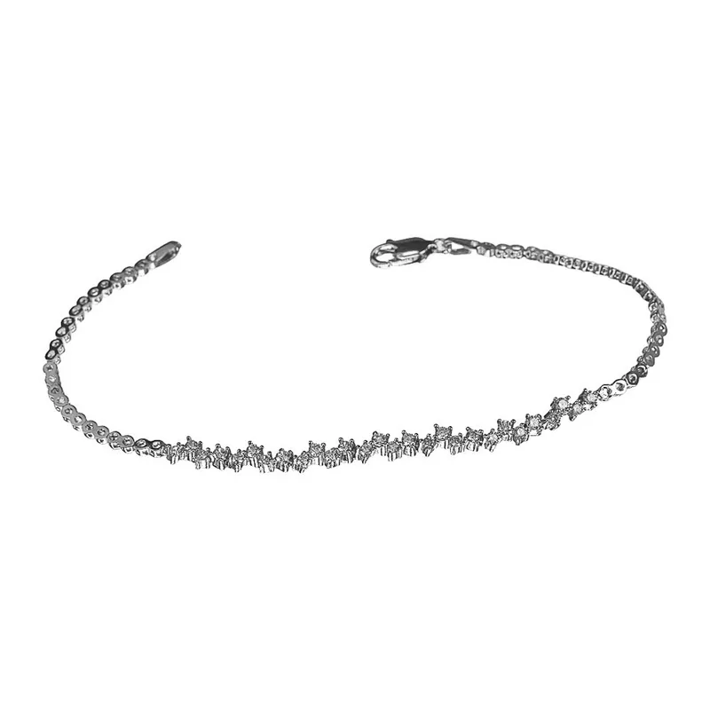 Βραχιόλι Γυναικείο Ασήμι με πέτρες 925 18cm Gatsa 0659a
